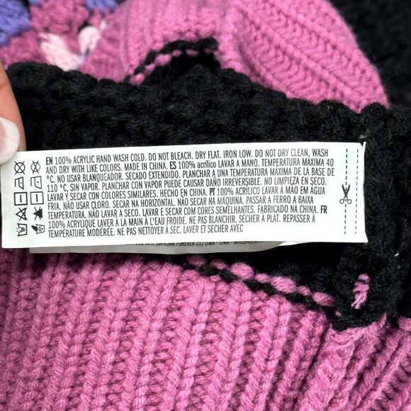 Forever 21 Sweater Women S Floral Cropped Boxy Knit Granny Square Hippie‎ Boho - Picture 6 of 6